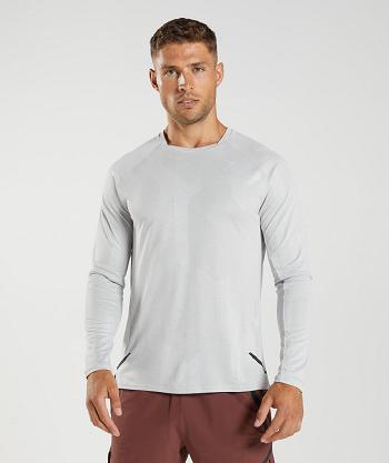 Long Sleeve Gymshark Apex Hombre Gris Claro Blancas | CO 3534SGL